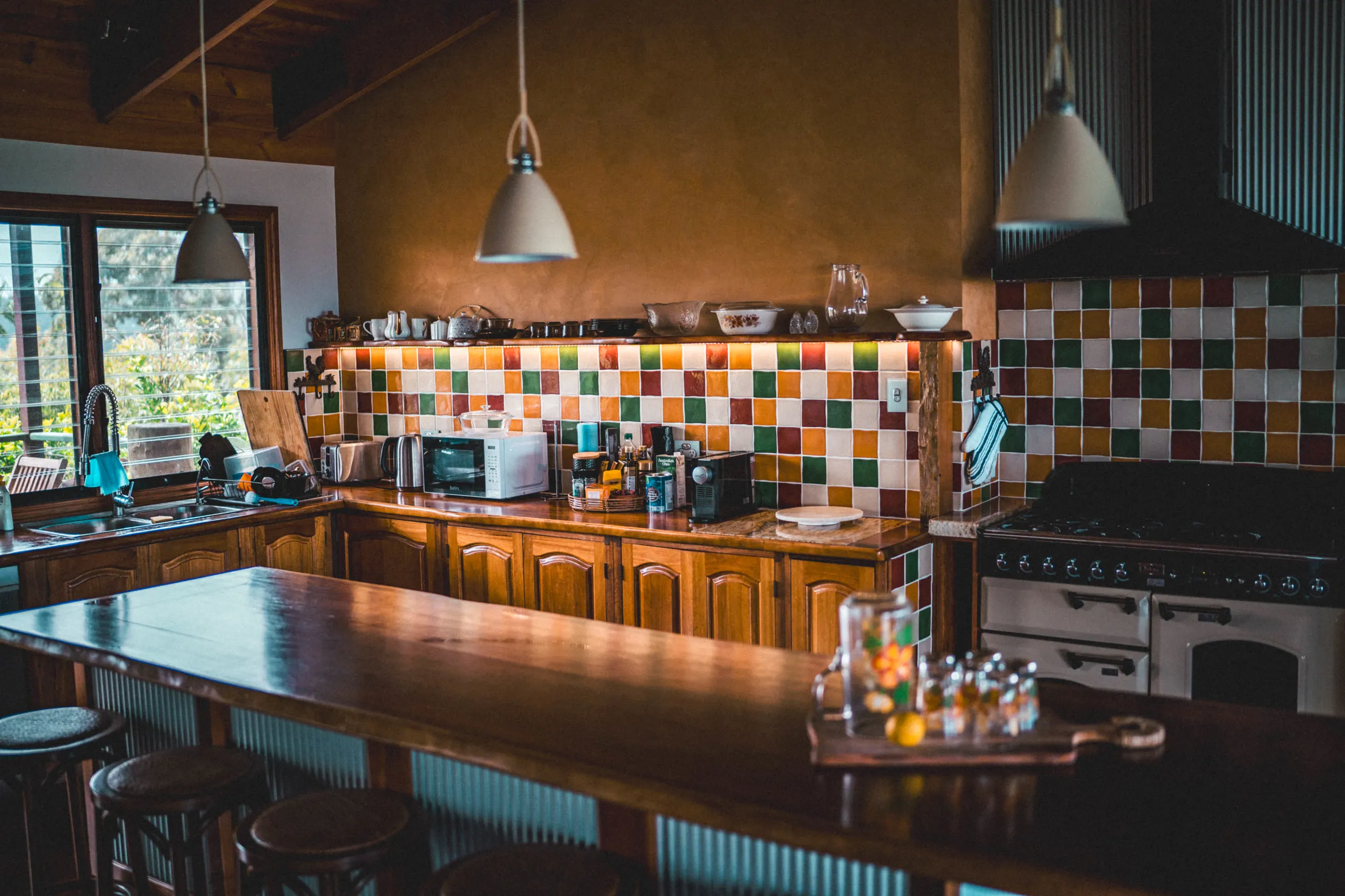 The kitchen's Falcon oven mid-service